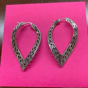 John Hardy Classic Chain Wave Large Hoop Earrings